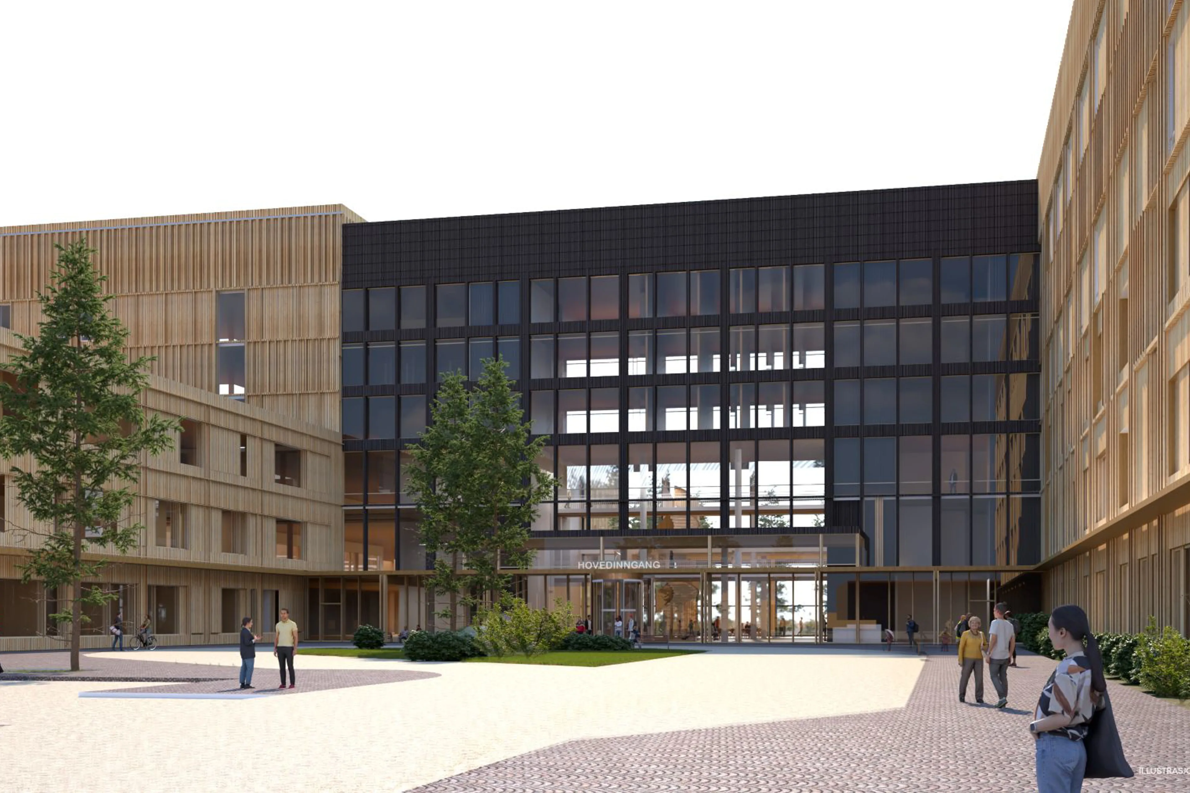 Skisse av Mjøssykehuset, illustrasjon