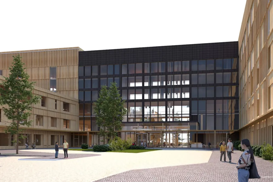 Skisse av Mjøssykehuset, illustrasjon