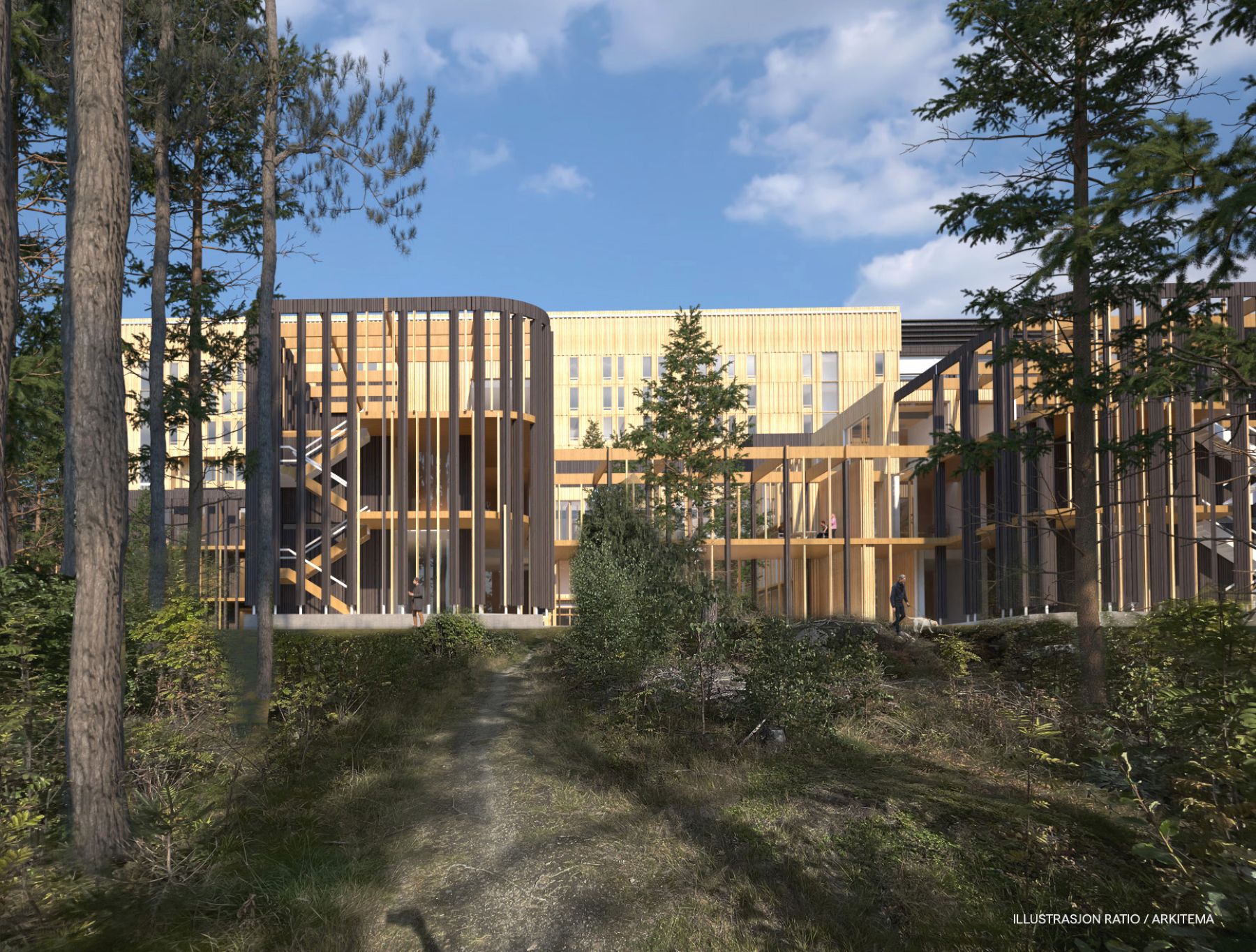 Skisse av Mjøssykehuset, illustrasjon