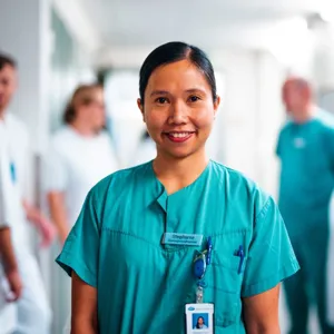 A person wearing a blue shirt