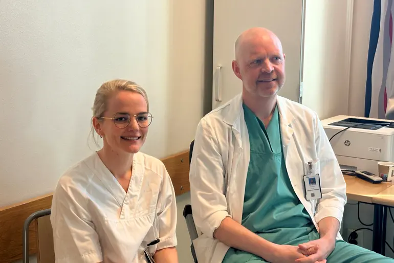 Lege i spesialisering Chrissie Andersen og seksjonsoverlege Christian Lyng.