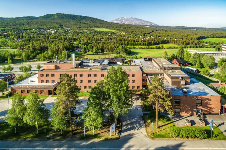 Sykehuset på Tynset sett fra oven.