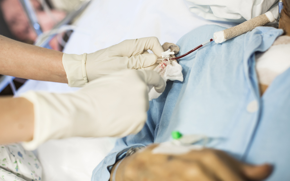 A person in a white lab coat