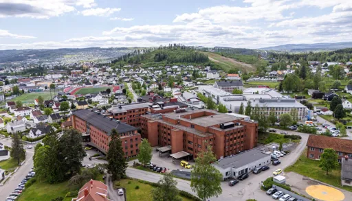 Sykehuset i Gjøvik sett fra oven.