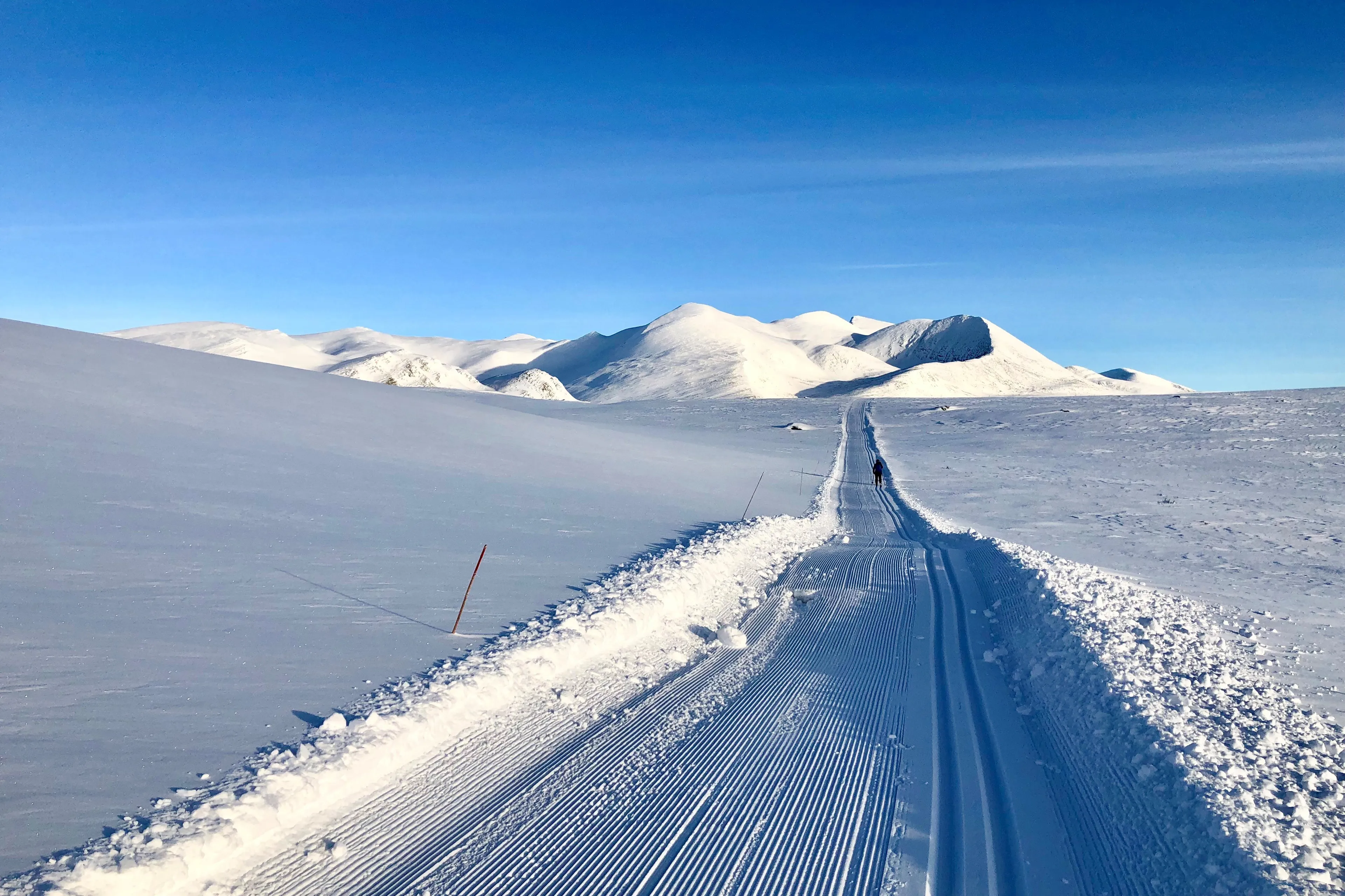 En lang vei i snøen
