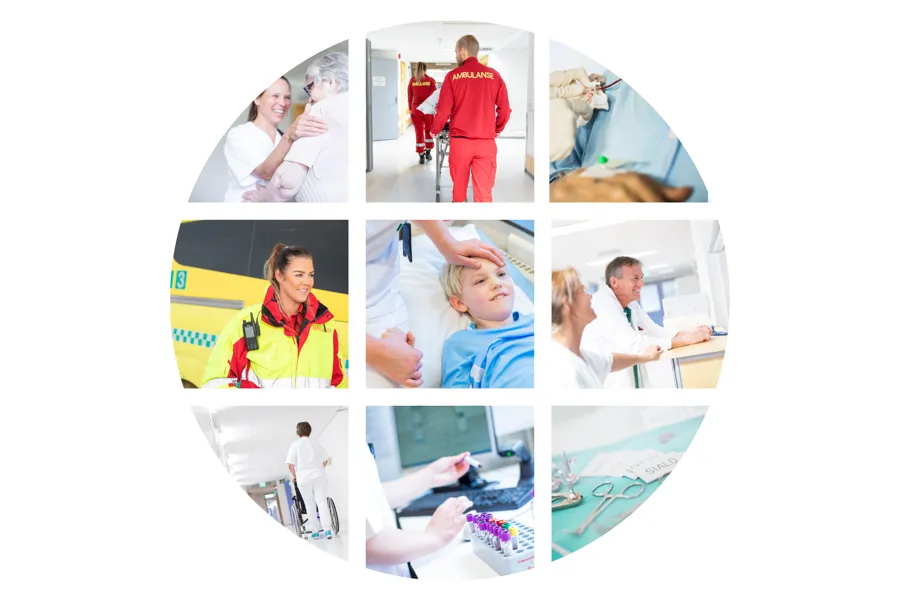 En collage av mennesker i forskjellige positurer